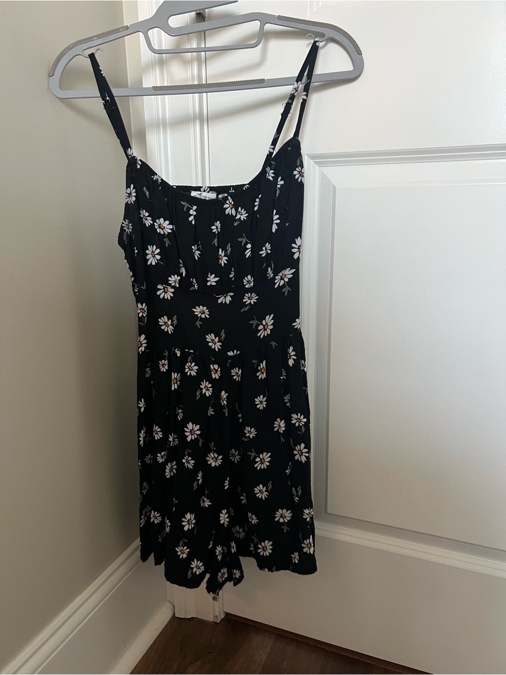 Black Daisy Print Romper
